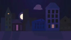 Cyberpunk Bedroom Cat Night Sky Animated Background Video 