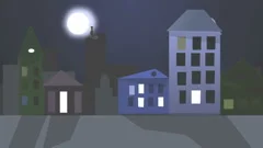 Cyberpunk Bedroom Cat Night Sky Animated Background Video 