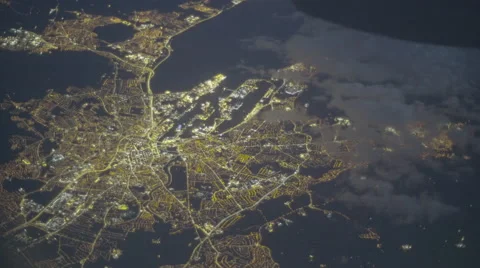 Night city from the sky Video stock 61584685