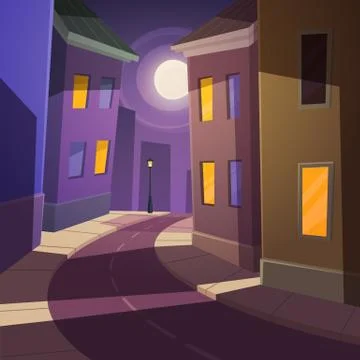 Night city sreet Stock Illustration