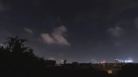 Night City Time Lapse Clouds Sky Background Stock Footage 339965872