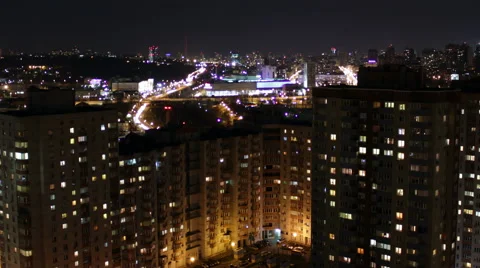 Night City Time-lapse Stock Footage 48777822