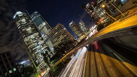 Night City Time-Lapse Stock Footage 71942433