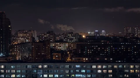 Night city time lapse Stock Footage 86214110