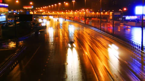 Night city traffic. 스톡 동영상 26663631