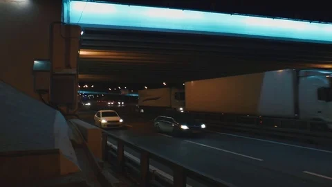 Night City Traffic Video stock 79389604