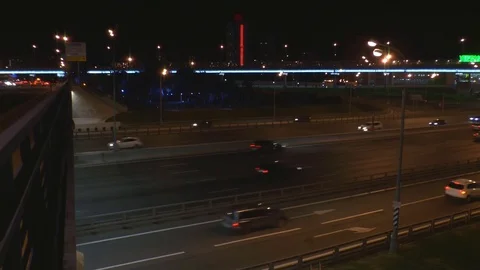 Night City Traffic Video stock 79389884