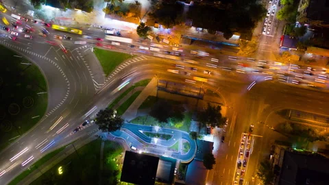Night City Traffic Video stock 141691645