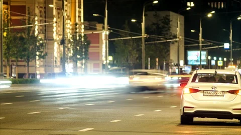 Night City Traffic Lights. Stock Footage 108443063