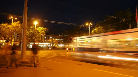 Night city traffic time lapse. cars street lights. 4K background Stock-Footage 38558321