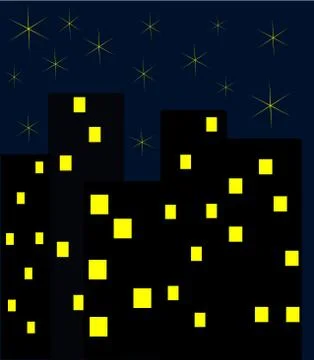 Night at the city. vector illustration Stock Illustration