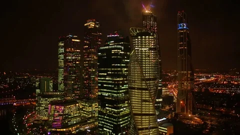 Night city view from above Vidéo 71590957