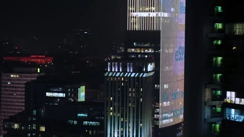 Night city view Stock Footage 255132817