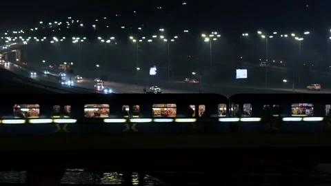 Night city view Video stock 255188555