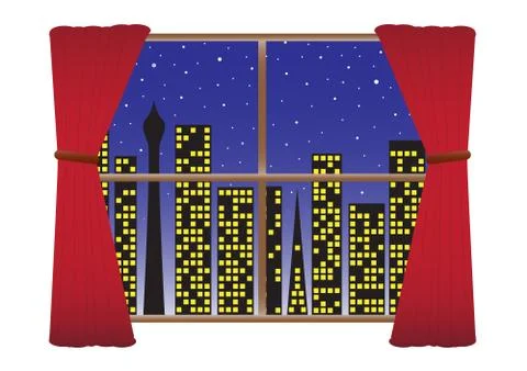 Night City View Stock Illustration