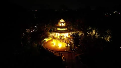 Night city. View from the observation deck sites. Drone video Video stock 295979102