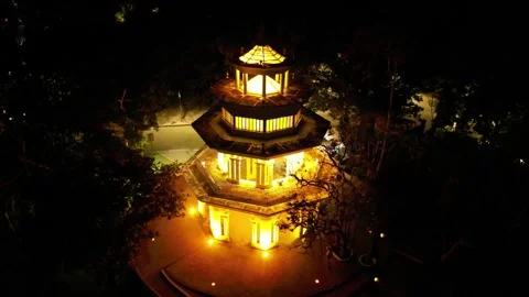 Night city. View from the observation deck sites. Drone video Video stock 295979330