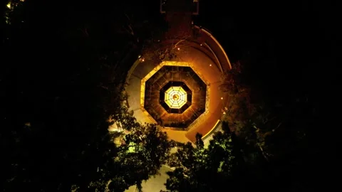 Night city. View from the observation deck sites. Drone video Stock Footage 295979738