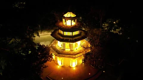 Night city. View from the observation deck sites. Drone video Stock Footage 295979756