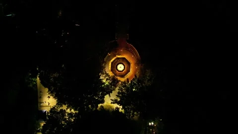 Night city. View from the observation deck sites. Drone video Stock Footage 295979776