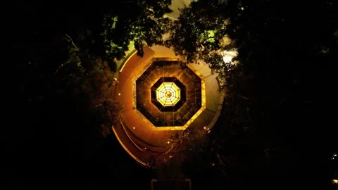 Night city. View from the observation deck sites. Drone video Video stock 295979896