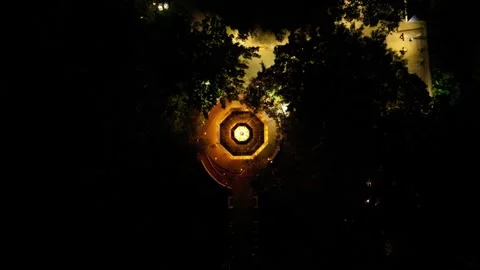 Night city. View from the observation deck sites. Drone video Video stock 295979902