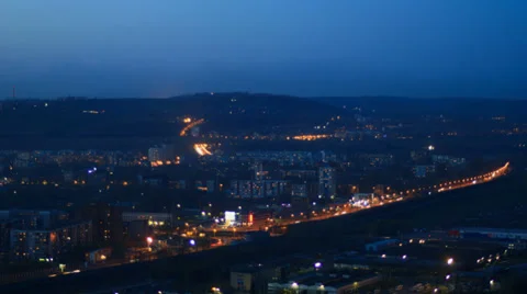 Night city view, time lapse. Stock Footage 36144370