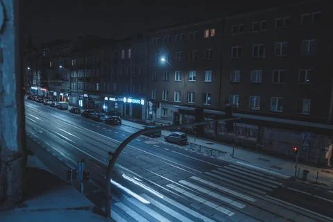 Night city from the window Stock Photos