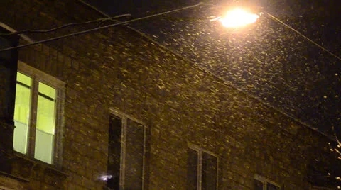 Night city in the winter Stock Footage 24852224