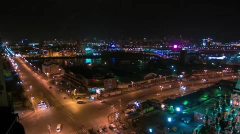 Night Cityscape Video stock 48632559