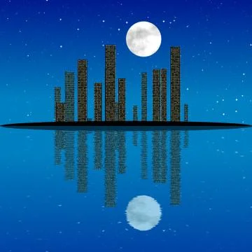 Night cityscape generated texture Stock Illustration