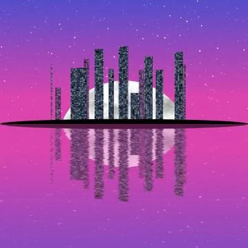 Night cityscape generated texture Stock Illustration