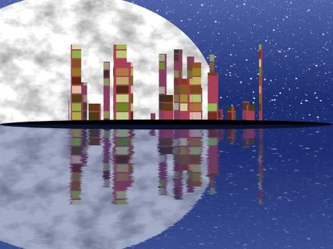 Night cityscape generated texture Stock Illustration