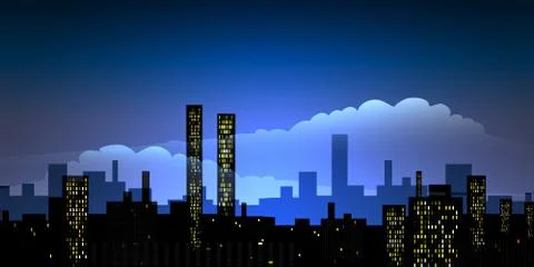 Night cityscape Stock Illustration