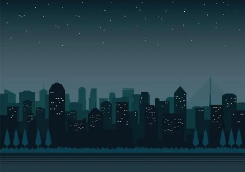 Night cityscape Stock Illustration