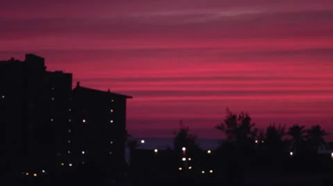 Night cityscape silhouettes 2 Stock Footage 10786122