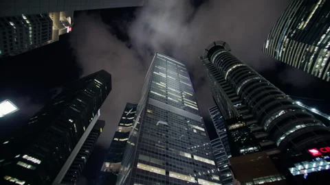 Night cityscape of Singapore Vidéo 343559244