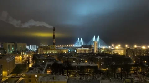 Night cityscape timelapse Stock-Footage 57463644