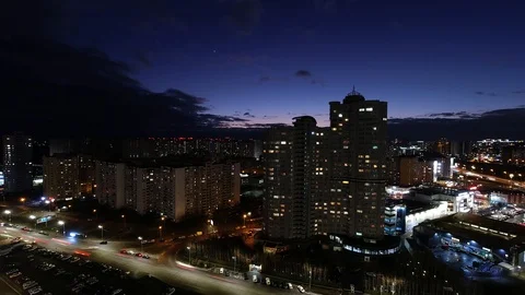 Night cityscape timelapse Stock Footage 123854771