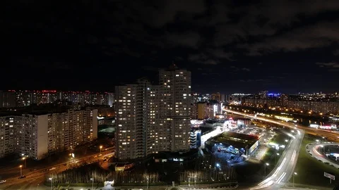 Night cityscape timelapse Stock Footage 125548132
