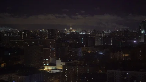 Night cityscape top view Stock Footage 73118401