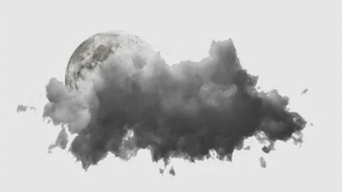 Night cloud against the background of the moon Video stock 260390827