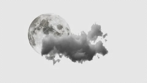 Night cloud against the background of the moon Video stock 260391985