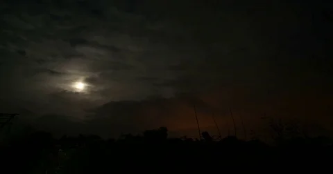 Night Cloud Passing Timelapse Stock Footage 83094237