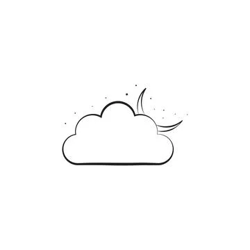 Night cloud sign icon. Elements of weather signs icon. Premium quality graphic Stock Illustration
