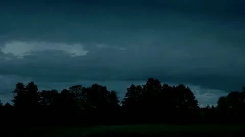 Night clouds on the background of the forest Stock Footage 11332951