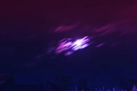 Night clouds in motion and glowing moon background Stock Photos