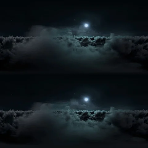 Night Clouds Panoramic Stereoscopic 360 VR Stock Footage 94385641