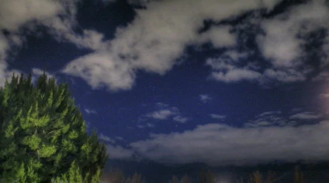Night Clouds Urban Stock Footage 836146
