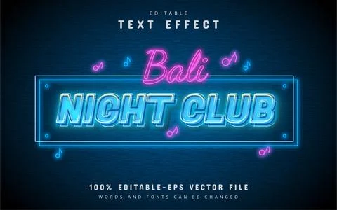 Night club light text effect Stock Illustration
